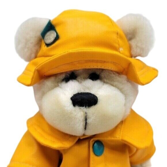 2/$15 Pickford Bears Brass Button Teddy Bear Plush Brown 13" Raincoat Harper - Picture 2 of 11